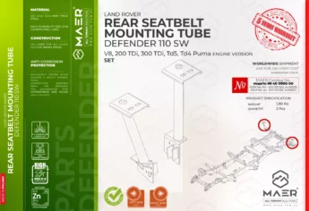 Defender 90 ,110 REAR SEATBELT MOUTING TUBE set