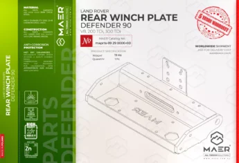 Defender 90 200TDi, 300TDi, V8 rear winch plate