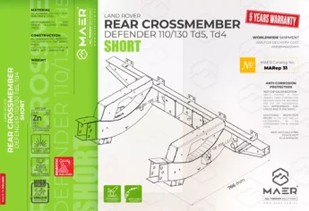 Defender 110/130 Td5/Td4 rear crossmember SHORT