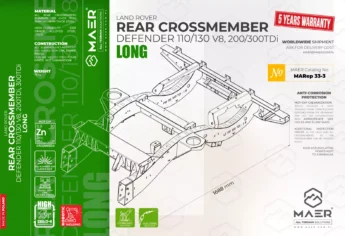 Defender 110/130 V8 and 200/300 TDi rear crossmember LONG