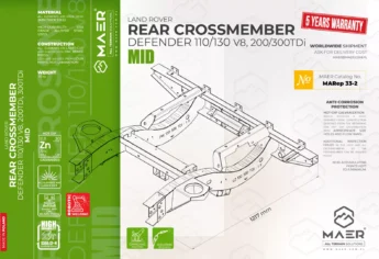 Defender 110/130 V8 and 200/300 TDi rear crossmember MID