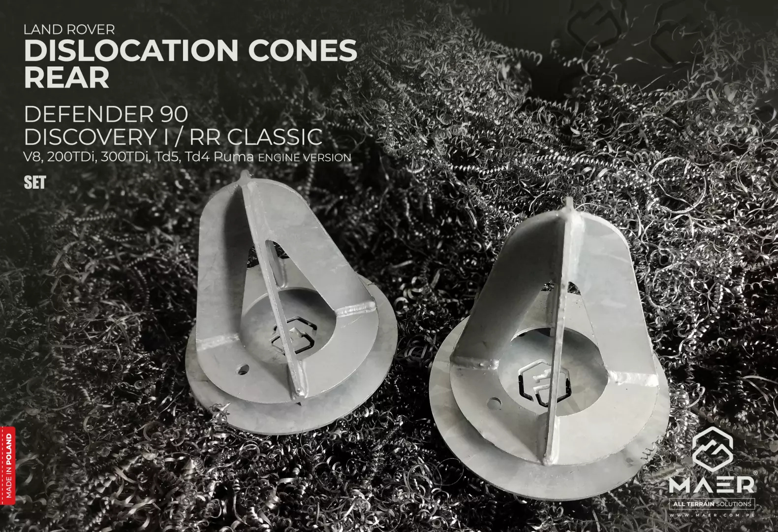 Defender 90, Discovery I/RRC DISLOCATION CONES REAR set