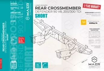 Defender 90 V8 and 200/300 TDi rear crossmember SHORT