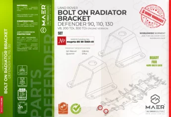 Defender BOLT ON RADIATOR BRACKET set