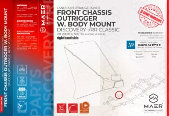 Discovery/Range Rover Classic FRONT CHASSIS OUTRIGGER,  BODY MOUNT INCL. right