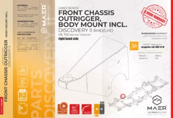 Discovery II FRONT CHASSIS OUTRIGGER,  BODY MOUNT INCLUDED right