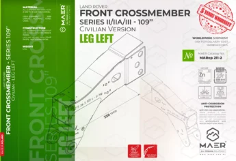 Series II/IIA/III 109" Civilian version FRONT crossmember - LEG LEFT