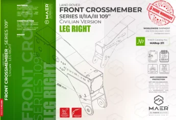 Series II/IIA/III 109" Civilian version FRONT crossmember - LEG RIGHT