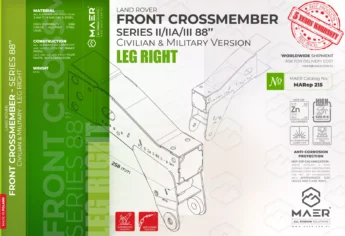 Series II/IIA/III 88" FRONT crossmember - LEG RIGHT