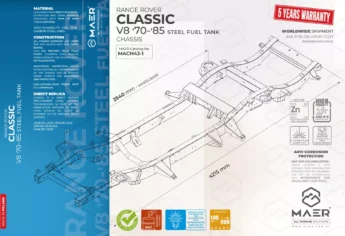 Range Rover Classic V8 '70-'85 steel fuel tank chassis