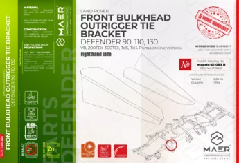 Defender FRONT BULKHEAD OUTRIGGER TIE BRACKET right