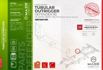 Defender TUBULAR OUTRIGGER right