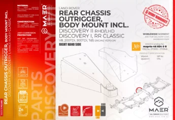 Discovery I, Range Rover Classic, Discovery II REAR CHASSIS OUTRIGGER WITH BODY MOUNT right