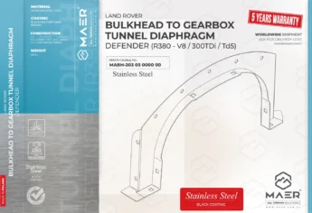 Defender stainless steel Bulkhead to Gearbox Tunnel Diaphragm (R380 - V8 / 300TDi / Td5)